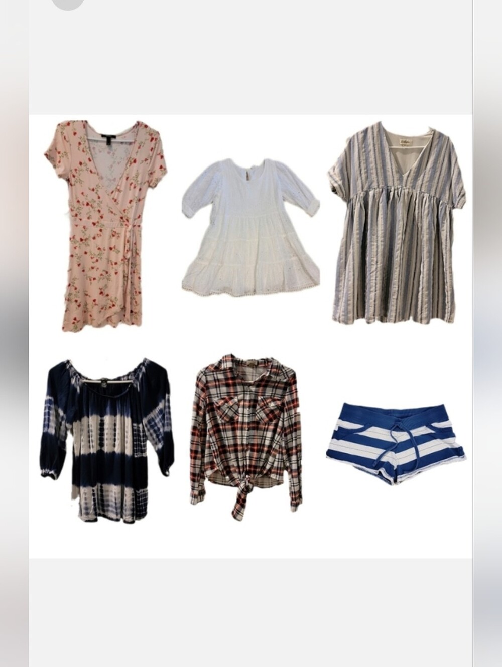 Lot Of 6 Piece Medium Bundle - Shirts shorts dresses M